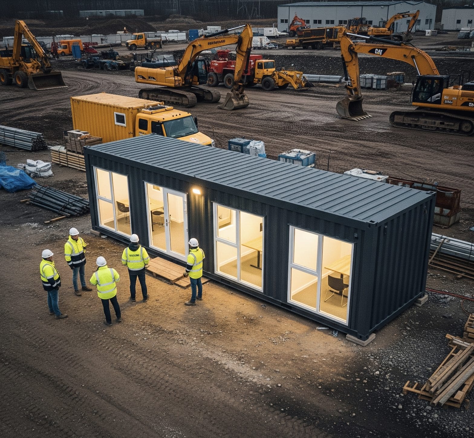 kontainer proyek lapangan